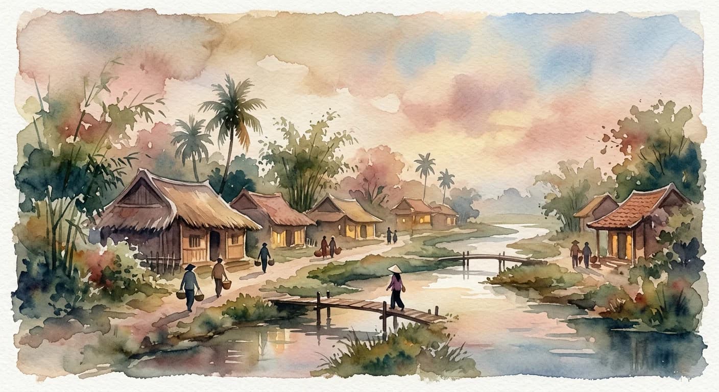 Artistic representation of Làng xóm