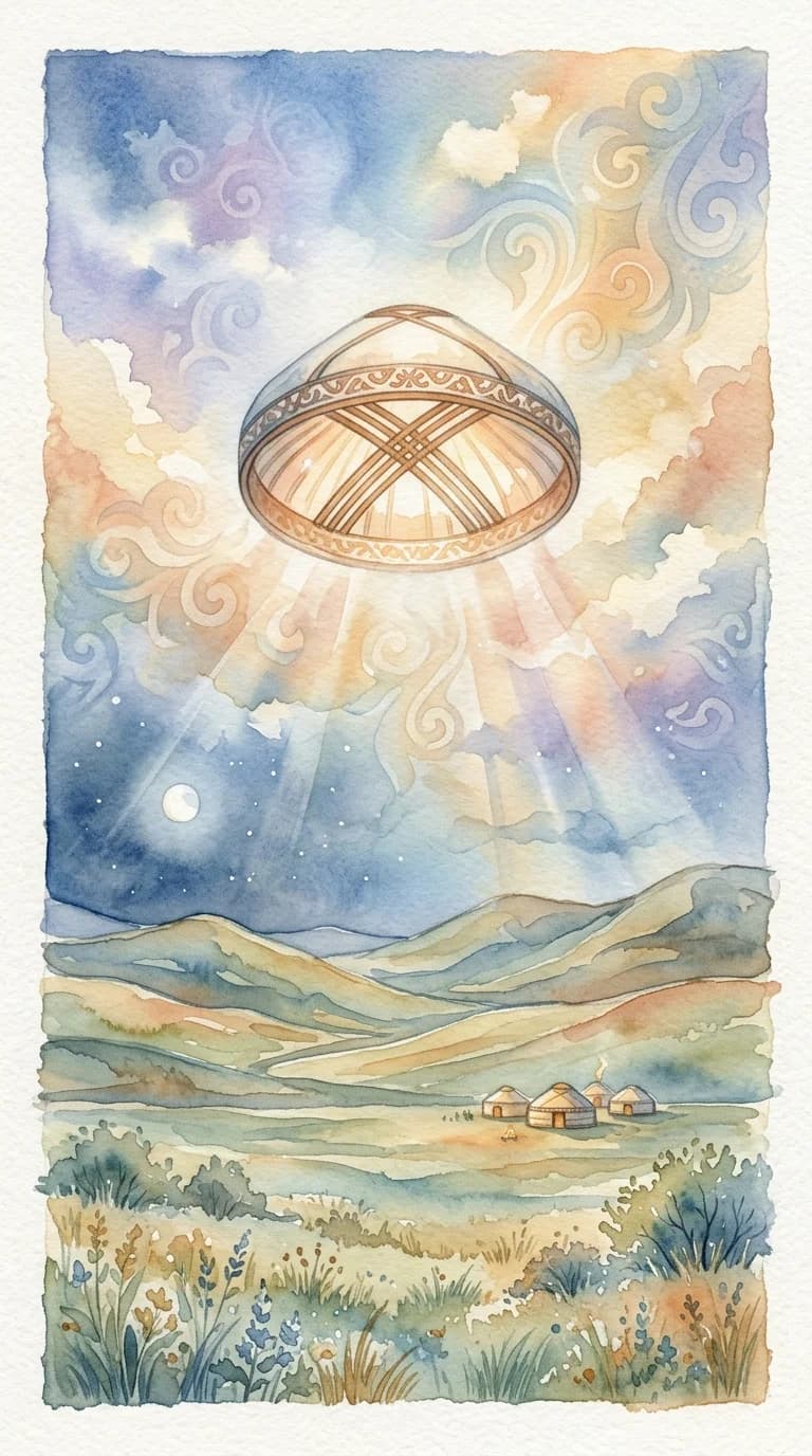 Artistic representation of Shanyrak