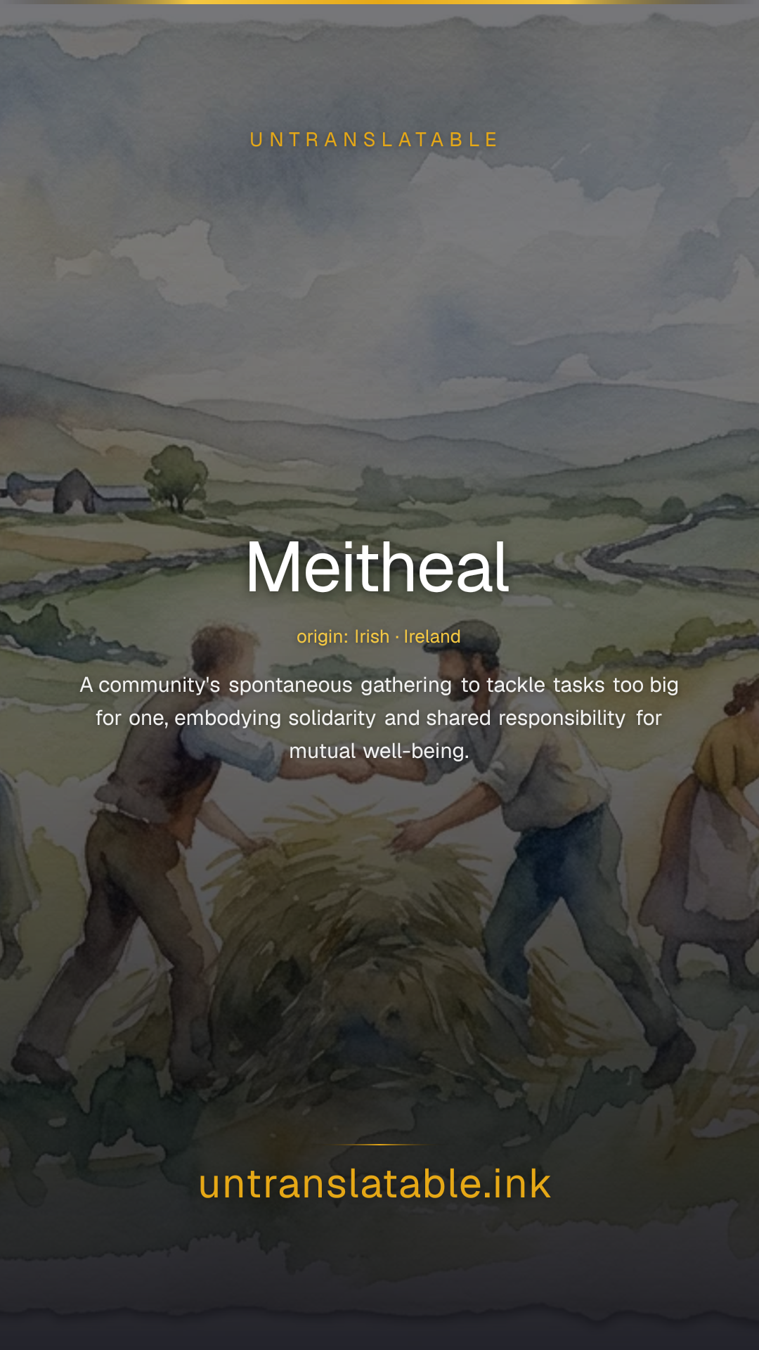 Meitheal — Meaning in Irish | Untranslatable